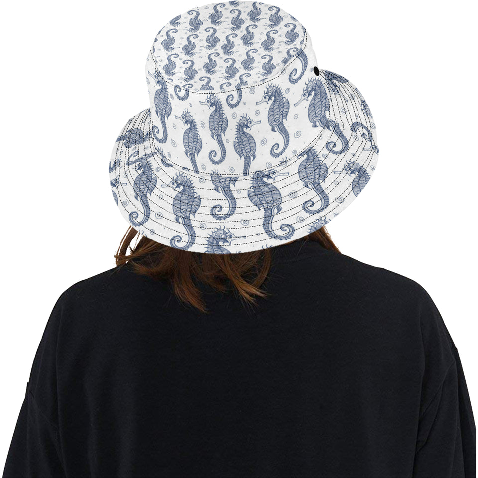 Seahorse pattern background Unisex Bucket Hat