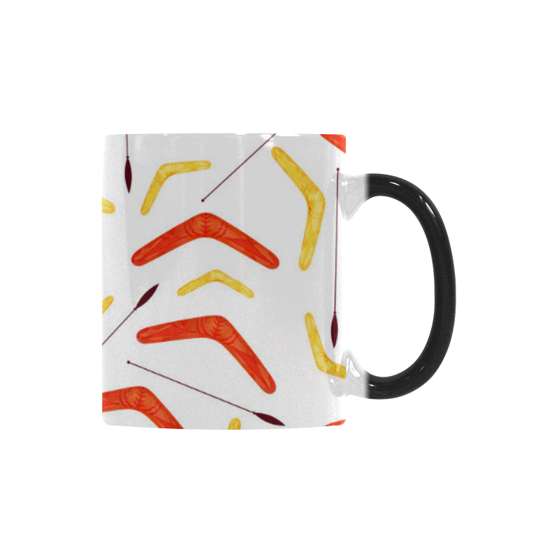 Waterclor boomerang Australian aboriginal ornament Morphing Mug Heat Changing Mug