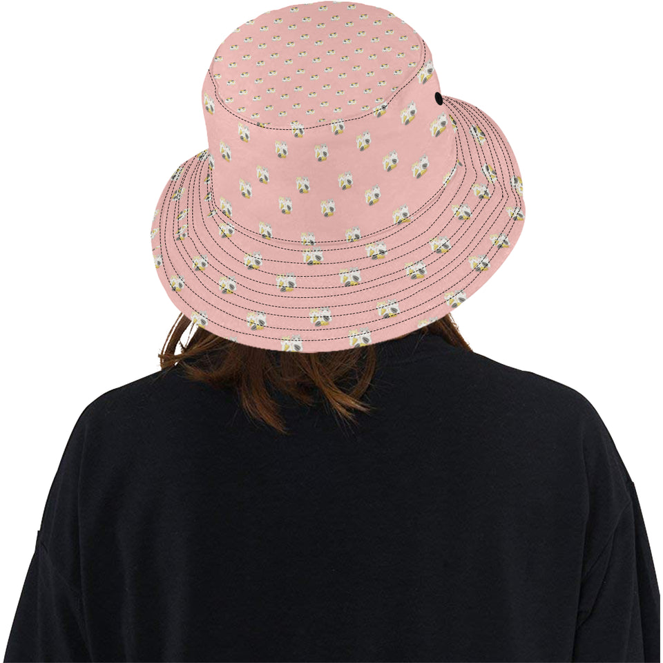 Cute hamster cheese pattern pink background Unisex Bucket Hat