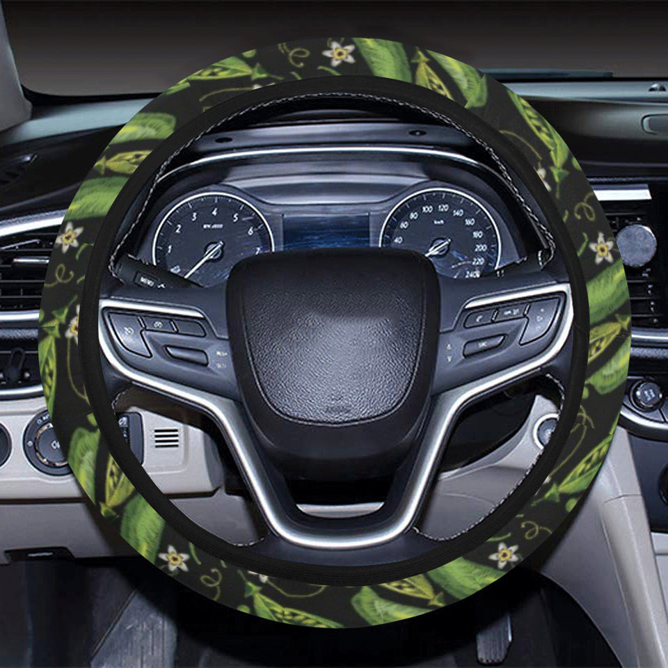 Green Peas Pattern Print Design 02 Car Steering Wheel Cover