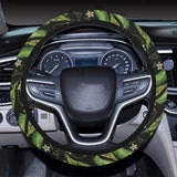 Green Peas Pattern Print Design 02 Car Steering Wheel Cover