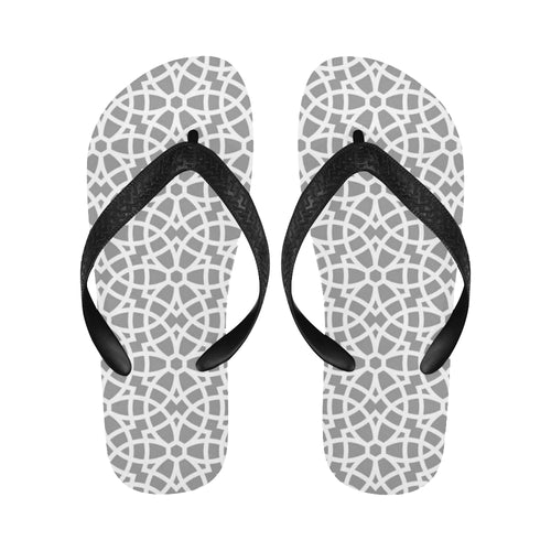 arabic gray pattern Unisex Flip Flops