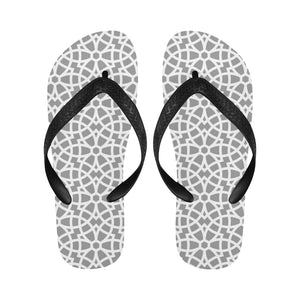 arabic gray pattern Unisex Flip Flops