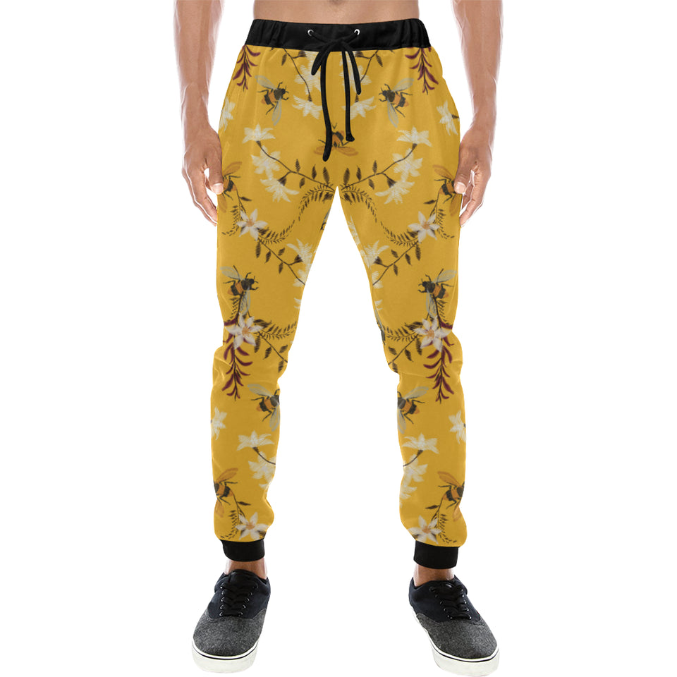 Bee flower pattern Unisex Casual Sweatpants