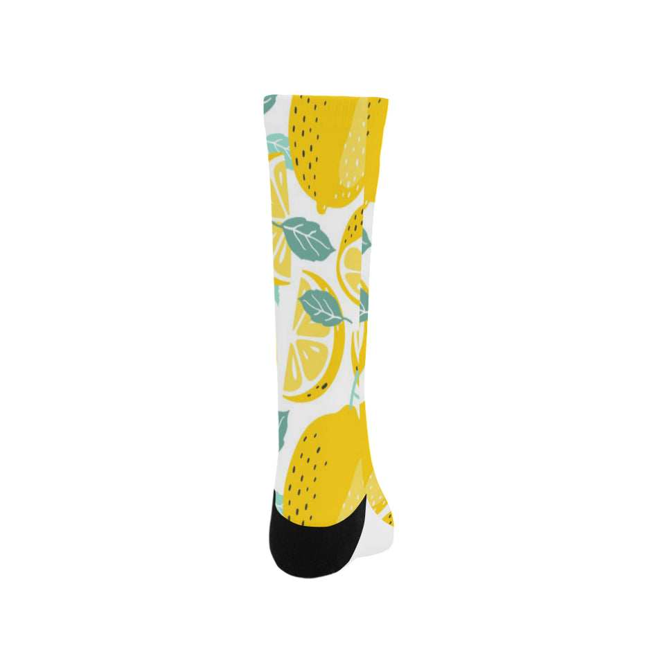 lemon design pattern Crew Socks
