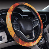 red rooster chicken cock pattern Car Steering Wheel Cover