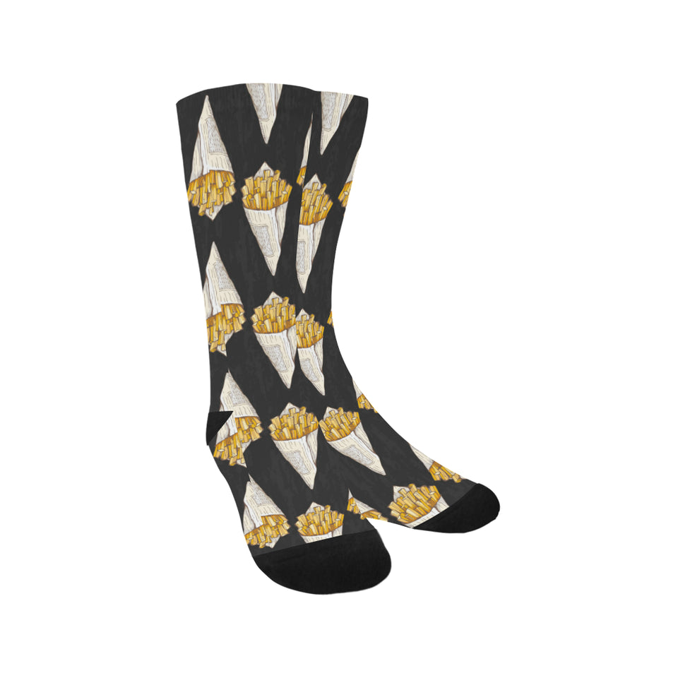 French fries dark background Crew Socks
