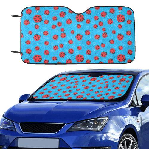 Ladybug Pattern Print Design 02 Car Sun Shade