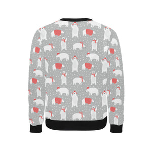 Cute polar bear christmas snow pattern Men's Crew Neck Sweatshirt