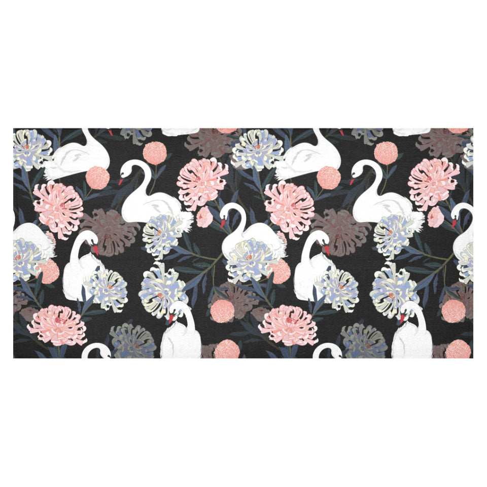 white swan blooming flower pattern Tablecloth