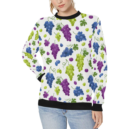 Grape pattern Women's Crew Neck Sweatshirt