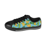 banana leaves banana design pattern Men's Low Top Canvas Shoes Black