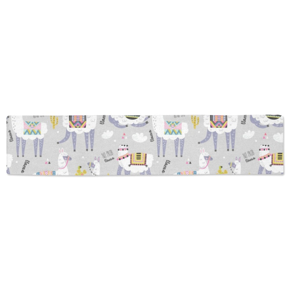 Cute Llama Alpaca pattern Table Runner