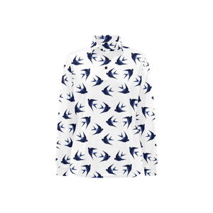 Swallow Pattern Print Design 03 Women's Long Sleeve Polo Shirt