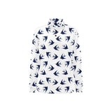 Swallow Pattern Print Design 03 Women's Long Sleeve Polo Shirt