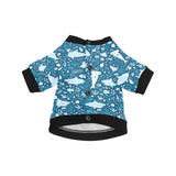 Cute shark pattern All Over Print Pet Dog Round Neck Fuzzy Shirt