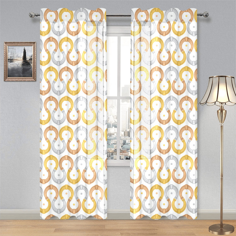 Horseshoes Pattern Print Design 03 Gauze Curtain