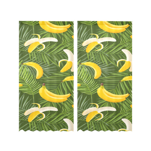 Banana Palm Leaves pattern Gauze Curtain