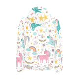 Colorful unicorn pattern Men's Padded Hooded Jacket
