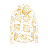 hand drawn onion pattern Men's Padded Hooded Jacket