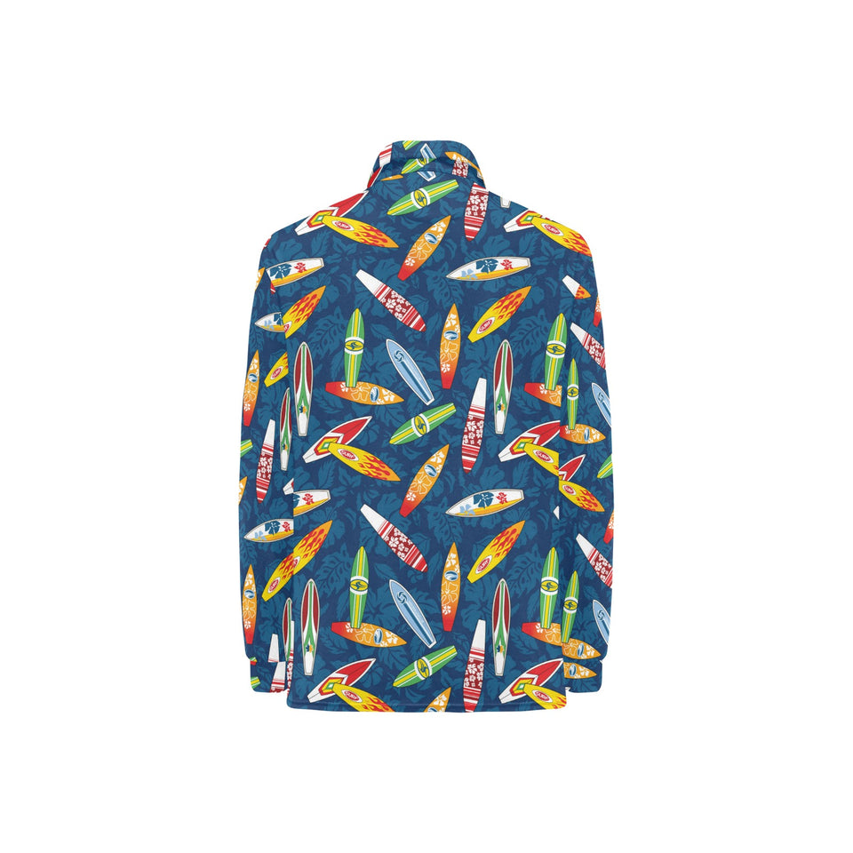 Surfboard Pattern Print Design 01 Women's Long Sleeve Polo Shirt