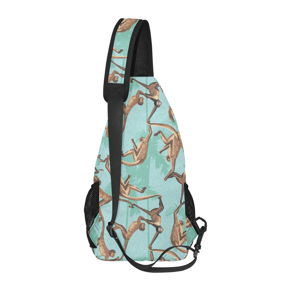 Monkey Palm tree background All Over Print Chest Bag