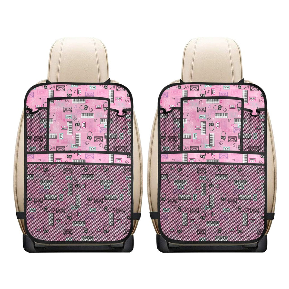 Piano Pattern Print Design 01 Car Seat Back Organizer