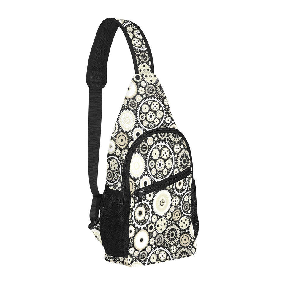 Gear Pattern Print Design 02 All Over Print Chest Bag