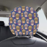 Sugar skull flower pattern Car Headrest Cover