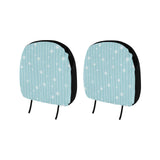 Snowflake pattern blue stripe background Car Headrest Cover