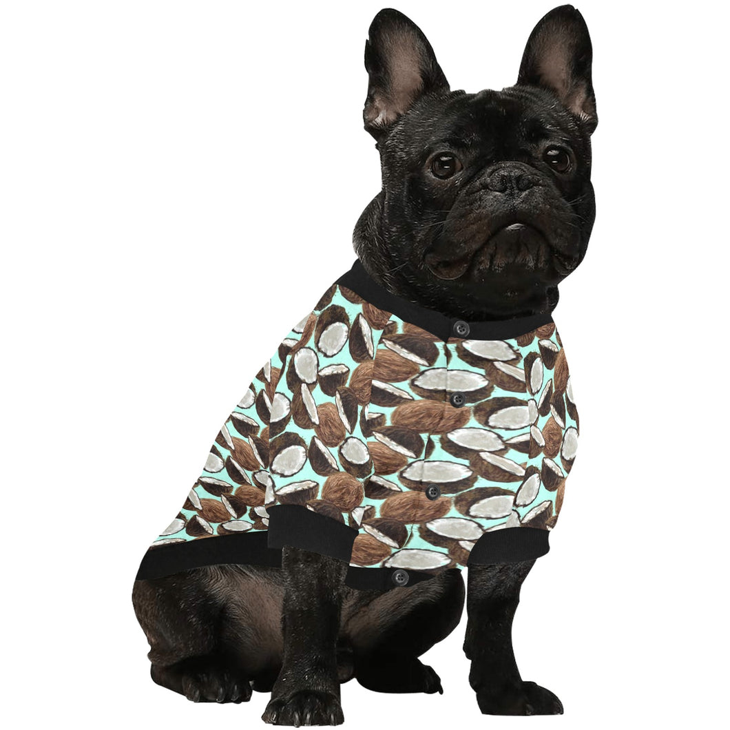 Coconut Pattern Print Design 03 All Over Print Pet Dog Round Neck Fuzzy Shirt