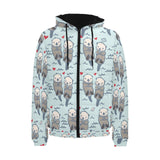 Lovely Sea Otter Pattern Men's Padded Hooded Jacket