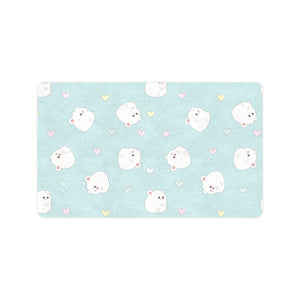 White cute hamsters heart pattern Doormat