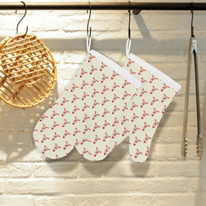 Golden Retriever Pattern Print Design 01 Heat Resistant Oven Mitts