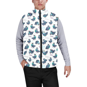 Pigeon Pattern Print Design 02 Men's Padded Vest