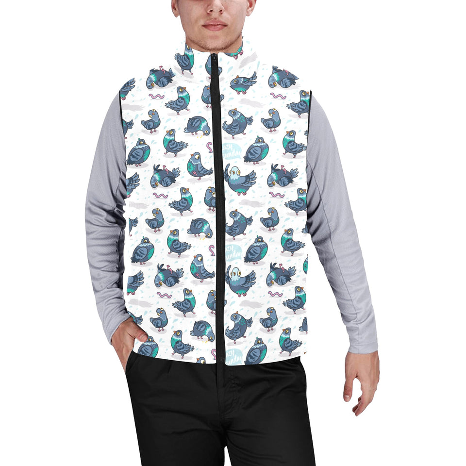 Pigeon Pattern Print Design 02 Men's Padded Vest