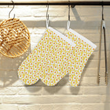 Fried Eggs Pattern Print Design 05 Heat Resistant Oven Mitts
