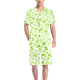 Lime design pattern Men's V-Neck Short Pajama Set