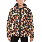 Goldfish Pattern Print Design 03 Kids' Boys' Girls' Padded Hooded Jacket