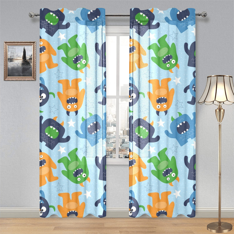 Alien Pattern Print Design 04 Gauze Curtain