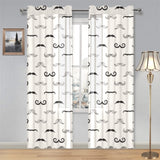 Mustache Beard Pattern Print Design 05 Gauze Curtain