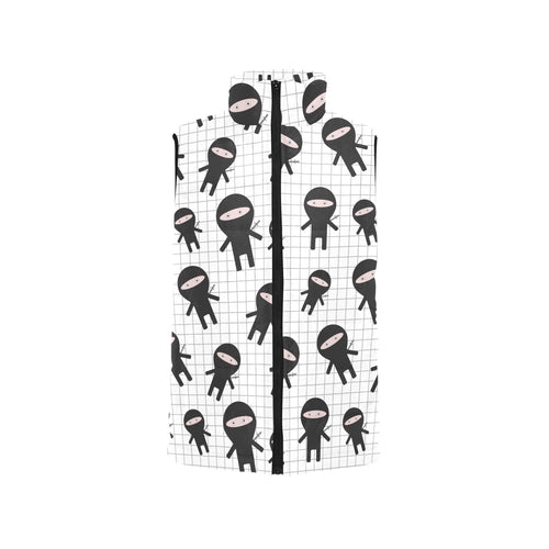 Ninja pattern plaid background Men's Padded Vest