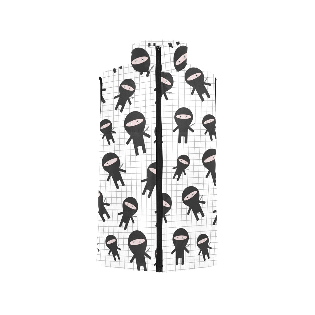 Ninja pattern plaid background Men's Padded Vest