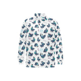 Pigeon Pattern Print Design 02 Men's Long Sleeve Polo Shirt