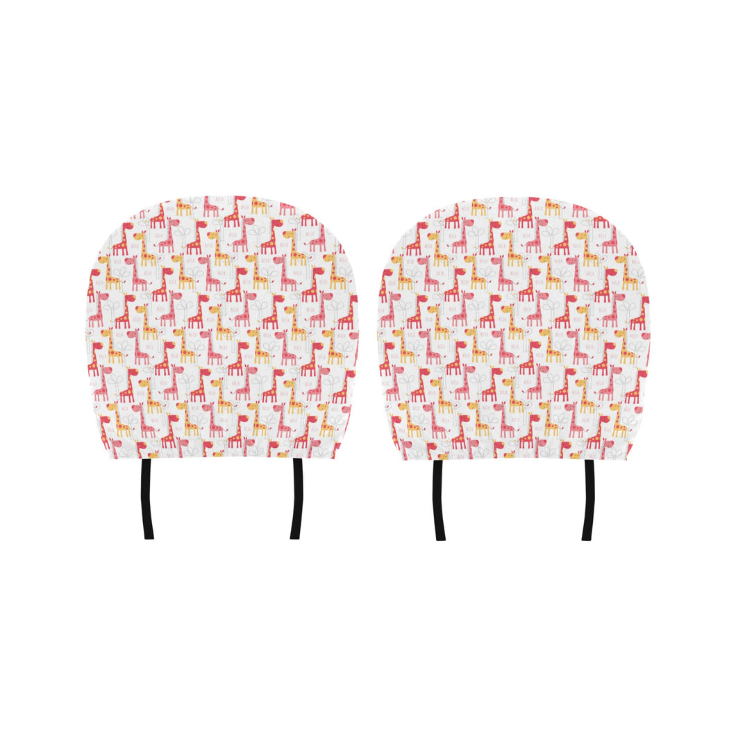 Giraffe Pattern Print Design 03 Car Headrest Cover