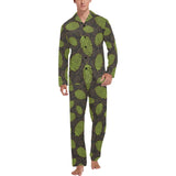 Hop pattern black background Men's Long Pajama Set