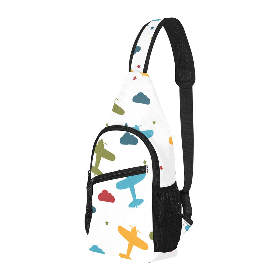 Airplane star cloud colorful All Over Print Chest Bag