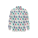 Tea pots Pattern Print Design 05 Men's Long Sleeve Polo Shirt