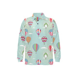 Hot Air Balloon design Pattern Men's Long Sleeve Polo Shirt