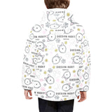 Siberian Husky design pattern Kids' Boys' Girls' Padded Hooded Jacket